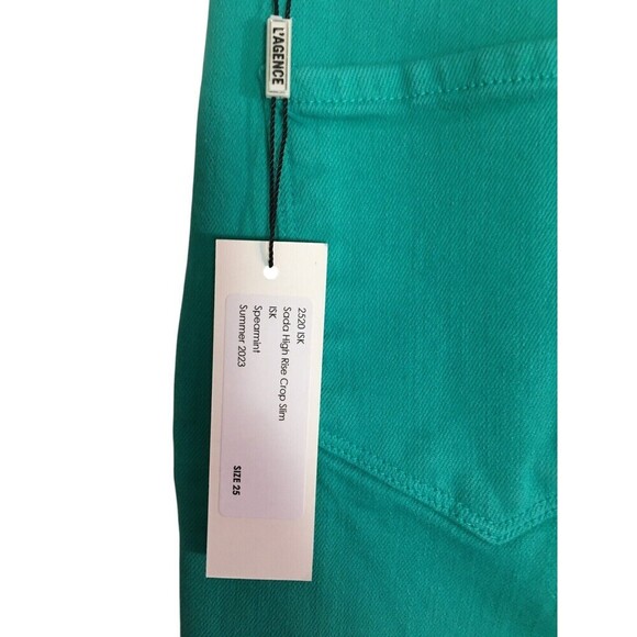 L'Agence Jeans Women's Size 25 Spearmint Saada Crop Slim Raw Hem - Picture 8 of 10